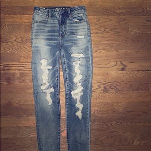American eagle ripped skinny jeans